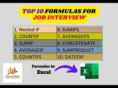 Top 10 Excel Formulas for Job Interview| Excel Formulas use in daily data work| Advance Formulas
