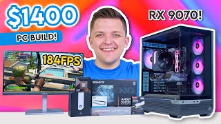 $1400 Gaming PC Build 2025! 😀 [ft. RX 9070 & Ryzen 5 9600X w/ Benchmarks]