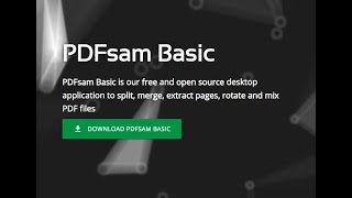 How to merge and split pdf files using PDFSam (Basic) software