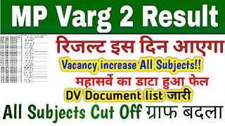 M.P VARG 2 RESULT 2025 || MP VARG 2 CUT OFF ALL SUBJECTS || M.P VARG 2 DV DOCUMENT #mpvarg2result