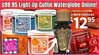 Bath & Body Works NEW FALL CANDLES ONLINE | NEW LIGHT UP COFFIN WATERGLOBE CANDLE HOLDER ONLINE!
