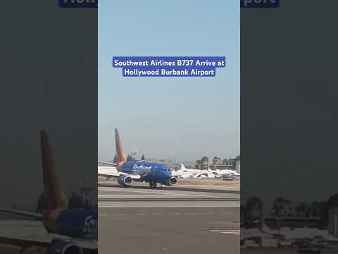 Southwest Airlines B737 landed and arrive at Hollywood Burbank Airport