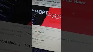 ChatGPT Record Mode Now Available for macOS Plus Users. #openai #chatgpt #chatgptai #shorts