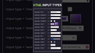 input types #coding #webdeveloper #softwaredeveloper