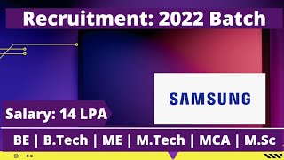 Samsung Off Campus Drive For 2022 Batch | Samsung Recruitment 2022 |  Samsung Hiring 2021 Batch