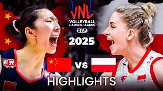 POLAND 🇵🇱 vs CHINA 🇨🇳 | HIGHLIGHTS | Women's VNL 2025