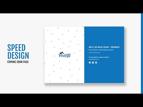 Speed Art | Coming Soon Page Design (RidgeWeb)