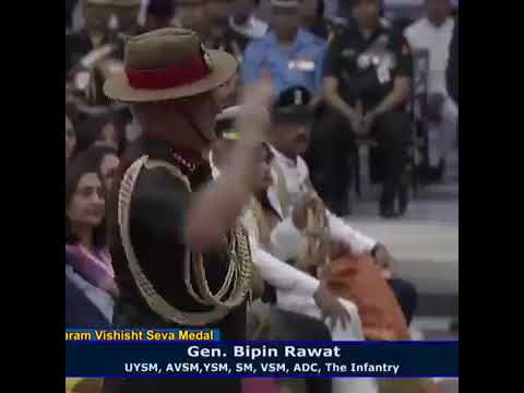 CDS BIPIN RAWAT AWARDED WITH PARAM VISHIST SEVA MEDAL🥇🥇 #army #citation #police #chief #shorts
