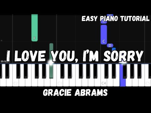 Gracie Abrams - I Love You, I’m Sorry (Easy Piano Tutorial)