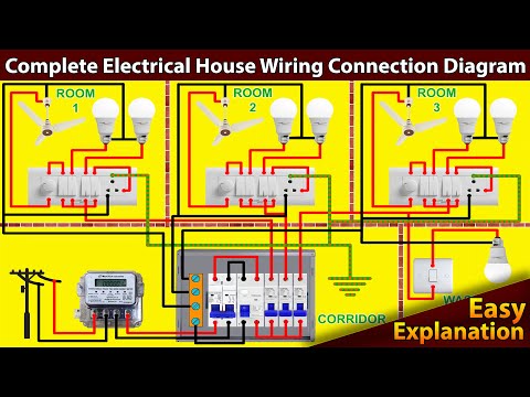 Complete Electrical House Wiring Connections Diagram | Complete Home Electrical Wiring #wiring