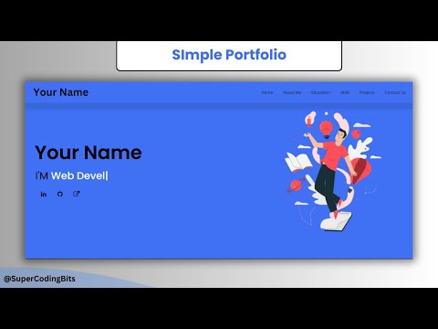 Simple Portfolio Website Using HTML and CSS | SuperCodingBits