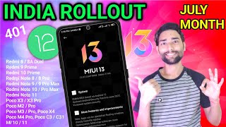 Poco X2/X3, Redmi Note 10S, Poco M2 Pro, Xiaomi 11i, Redmi 10 Prime, Note 9 Pro Miui 13 India Update