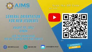 AIMS General Orientation for New Students - Teaser #ExperienceAIMS