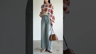 パッチワーク×デニム🌻 #anchic#プチプラ#プチプラコーデ#プチプラファッション #春服#春コーデ#ootd