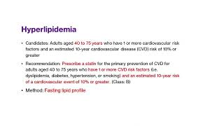 USPSTF Screening 3: Screening for Primary Prevention of CVD: An update of Screening 2