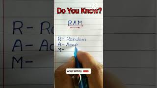 Full Form of RAM | RAM full form | ram | #shorts #viral #trendingshorts #ytshorts #fullform