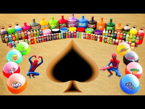 Big Toothpaste Eruption from Spades Hole, Giant Sprite, Fanta, Chupa Chups, Coca Cola vs Mentos