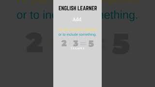English Word - Add - Meaning With An Example #englishwords #english #add