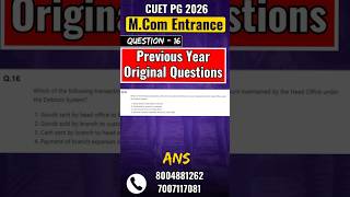 CUET PG M.Com 2026 PYQ #cuetpg2026 #cuetpgmcom2026 #delhiuniversity #bhu #srcc #shorts