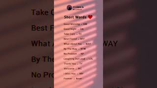 Cool Short Words List! 😉👀 | #short #words #quotes #lovestatus #lovequotes #youtubeshorts #viral