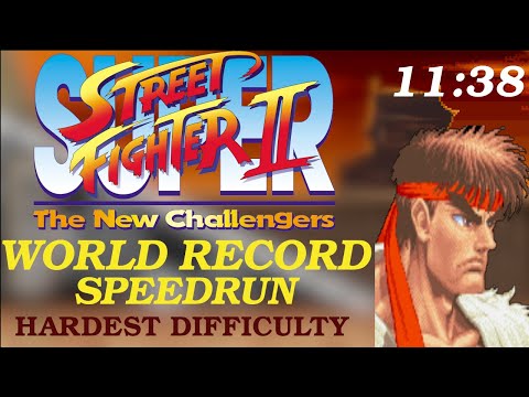 RYU Speedrun NEW World Record Hardest Difficulty 11:38 - Super Street Fighter II The New Challengers