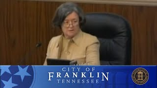 08-11-2015 City of Franklin, TN Board Of Mayor and Aldermen Meeting