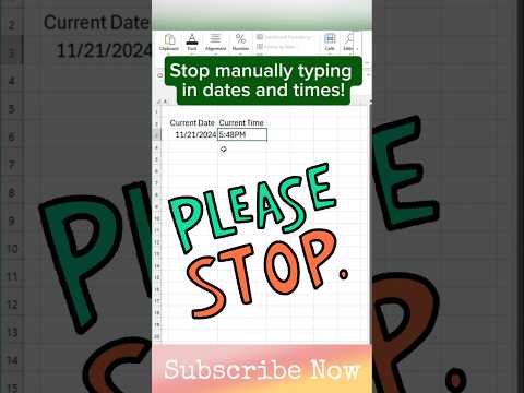 Current Date & Time Excel #excelshortcuts #trading #exceltricks #spreadsheet #tutorialexcel #cartoon