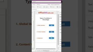 Types of Variables in PowerApps #shorts 7