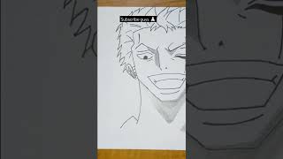 Roronoa Zoro 🔥 full viedo on my channel 💯#onelike #drawing #subscribe