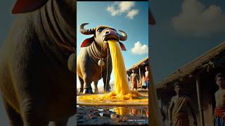 Grandmother buffalo gives a lot of juice 😭 #ai #cow