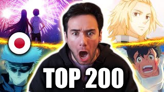TOP 200 ANIME SONGS OF ALL TIME (REACTION)