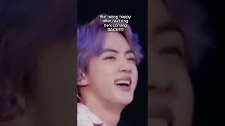 He's coming back army!!!! #bts#kpop#kpoplife#btsarmy#jin
