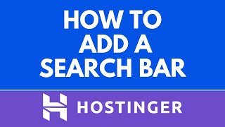How to Add a Search Bar in Hostinger Website Builder (Step-by-Step Tutorial)