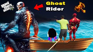 Ghost Rider Pull Their Boat To Attack Franklin , Shinchan And Ironman in GTA 5 ! EP-4 | Techerz