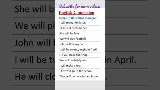 Simple future tense sentences🔥#shorts #spokenenglish #learnenglish #englishgrammar #englishspeaking