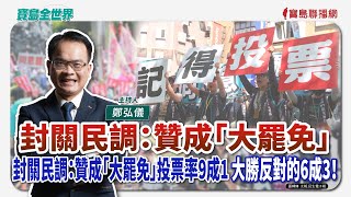 【寶島全世界】封關民調：贊成「大罷免」投票率9成1大勝反對的6成3！｜鄭弘儀主持 2025/07/14