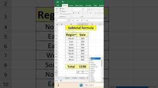 How to Use SUBTOTAL function in Excel