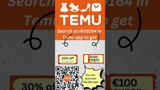 Unlock 30% off + €100 Coupons on Temu! 🎉 #shorts #temudeals