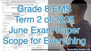 Grade 8 EMS Term 2 | June Exam Scope 2025 (Economics and Management Science)