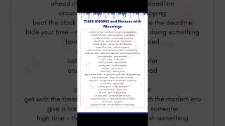 Unraveling secrets of time idioms and phrases with meanings