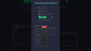 Glowing nav menu || html css || #css #html #htmlshorts #short