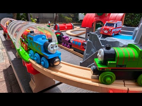 Brio & Thomas wooden train. Had fun playing with friends!