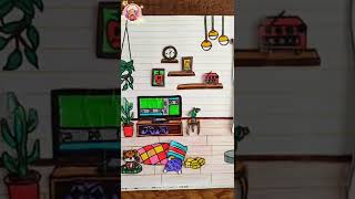 Toca Life Sticker Book/ Toca Boca Salon Yapımı/ Toca World Livingroom İdea #shorts #tocaboca