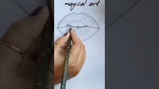 lips drawing with pencil #magicalart #shorts #youtubeshorts