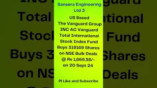Sansera Engineering Ltd 3 I FII Buys Shares I Stock Market News I  #multibaggers