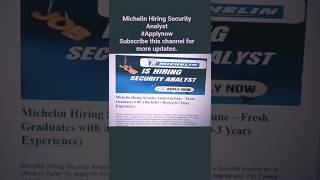 🚨 Land a Cybersecurity Job at Michelin #job #jobsearch #freshers #shorts #trending