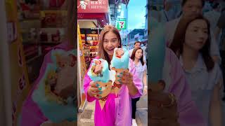TRYING COTTON CANDY ICECREAM BURRITO IN HONG KONG 🇭🇰🍦🍭 #hongkong #foodie #hkfoodie #viralfood