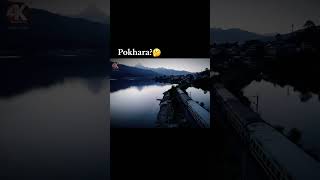 Golden hour magic in Pokhara 🌄🚆.#NepalVibes #PhewaLake #TrainJourney #DroneShot #Annapurna