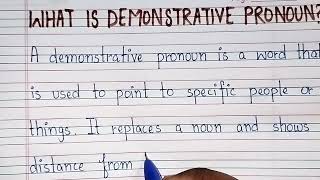 What is demonstrative pronoun | Definition of demonstrative pronoun | E.g of demonstrative pronoun
