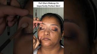 Full glam makeup on textured skin with pores and marks #shorts #makeuptutorial #makeover #glam #mua